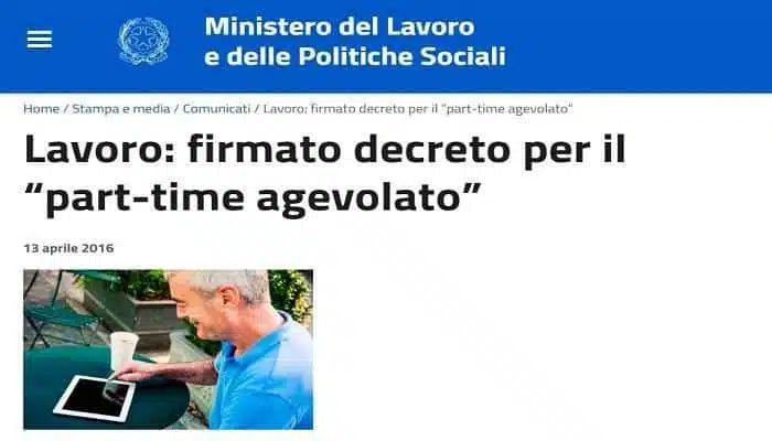 Part-time agevolato